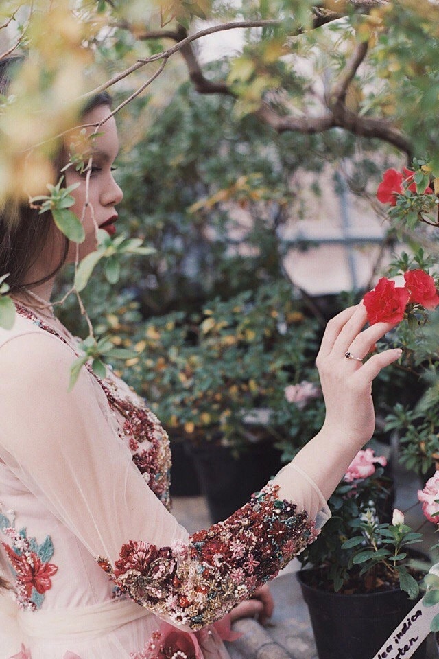 Hand embroidered “Flowering” dress