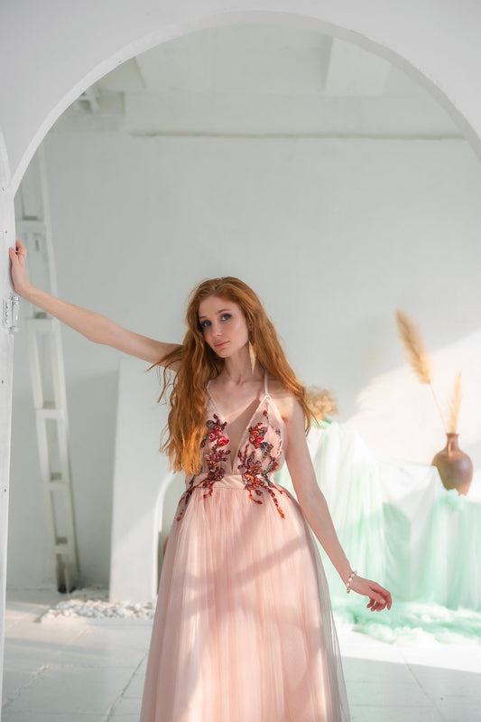 Hand embroidered “Flowering” dress