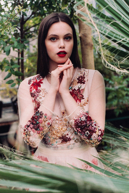 Hand embroidered “Flowering” dress