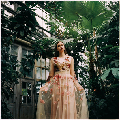 Hand embroidered “Flowering” dress